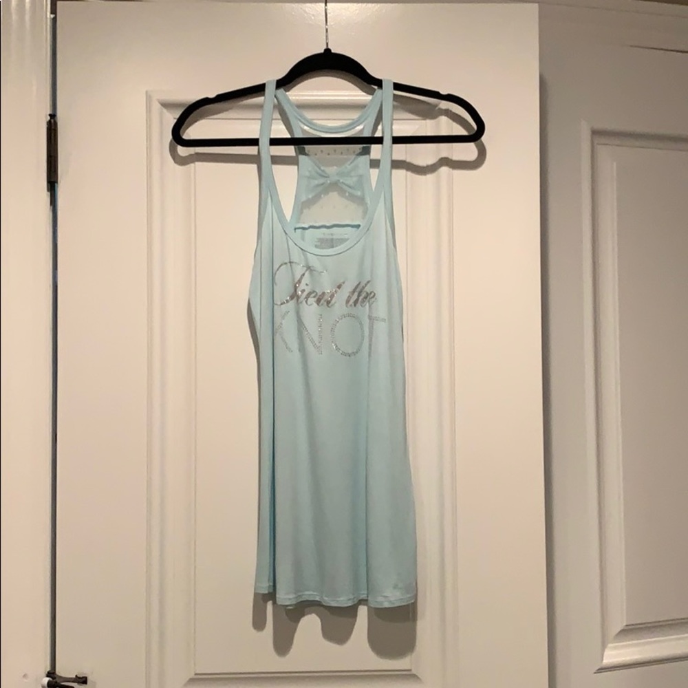 Victoria’s Secret Bride Tank Top Tied the Knot Newlywed Tiffany Blue